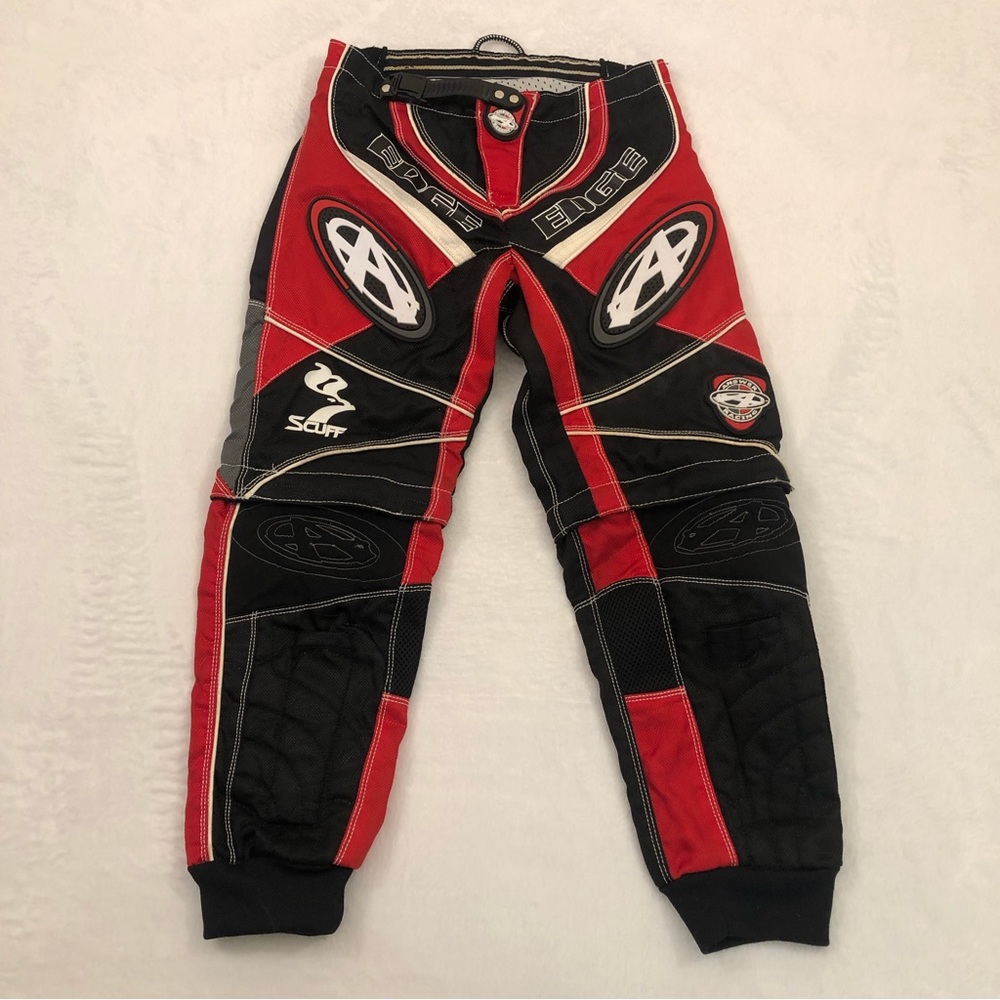 Answer Racing Edge Scuff Red Black Knee Zipaway Motocross Pants Youth Kids Sz 22